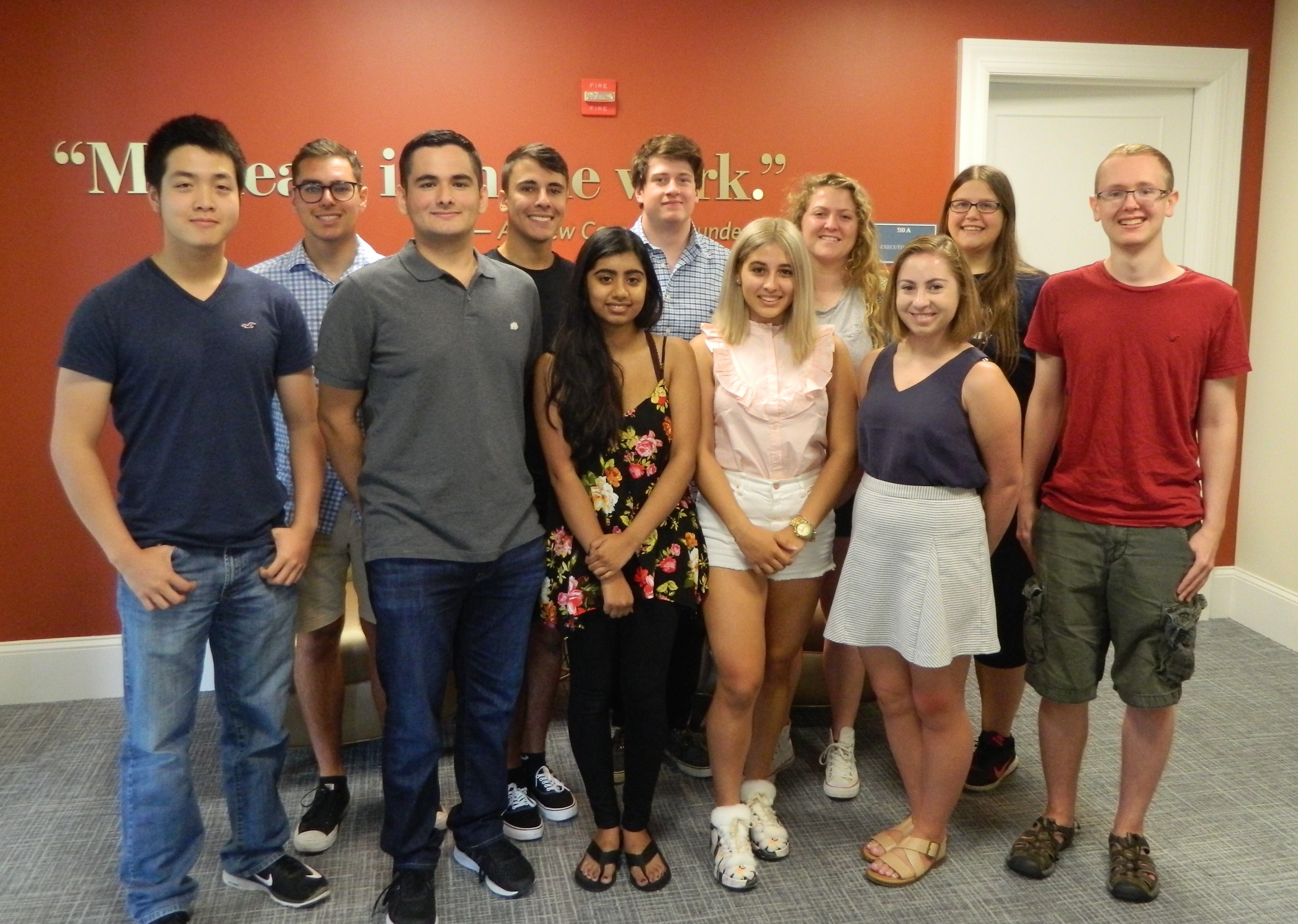 fall 2017 cohort pose during orientation session in washington, dc.